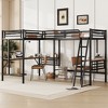 Twin Size Metal Loft Bed with Two Built-in Desks - 2 of 4