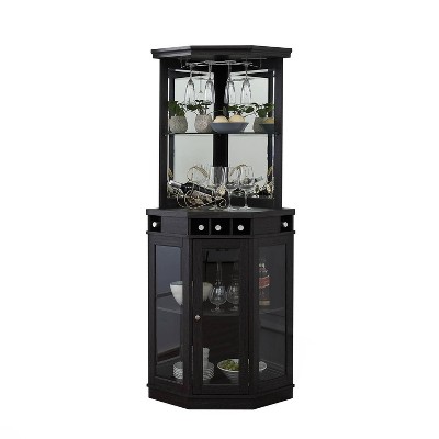 Corner Bar Unit with Glass Doors - Home Source
