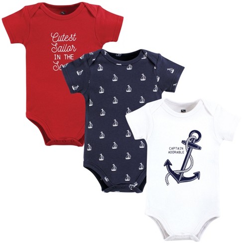 Hudson Baby Infant Boy Cotton Bodysuits, Nautical Anchor - image 1 of 4