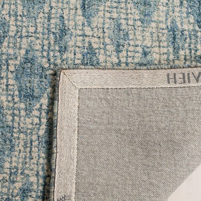 Handmade Blue Abstract Wool 6' x 9' Tufted Area Rug