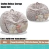 Itopfox Fluffy Stuffed Animal Storage Bean Bag Chair Cover, Faux Fur Comfy Bean Bag for Organizing Plush Toys or Textile, for Adults Teens Kids Girls - 4 of 4