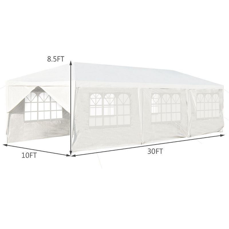 Costway 10'x30' Outdoor Party Wedding Tent Canopy Heavy duty Gazebo, 3 of 9