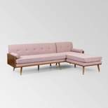 Fluhr Mid Century Modern Chaise Sectional Light Pink - Christopher Knight Home