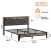 homfan Bed Frame, Upholstered Headborad with Storage and Charing Station, Tufted Design Bed Frame, Steel Slats Support, No Box Spring Needed - 2 of 4