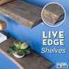 Pipe Decor 24” Boulder Black Live Edge Wood Shelf with L-Shaped Pipe Brackets (2-Pack) - 3 of 4
