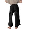Womens Elastic Waist Tie Pocket Relaxed Fit Wide Leg Sweatpants Long Pants - 2 of 4