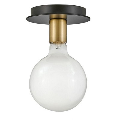 Lark Bobbie 1 - Light Flush Mount in  Lacquered Brass/Black