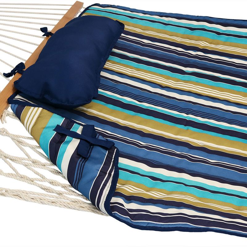 Sunnydaze Outdoor Weather-Resistant Polyester Quilted Hammock Cushion Pad and Hammock Pillow, 5 of 18