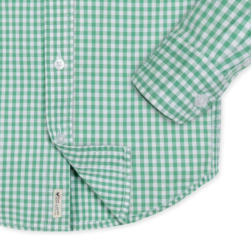 Hope & Henry Boys' Organic Poplin Long Sleeve Button Down Shirt, Infant, 3 of 5
