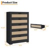 COZONY Tall 5-Drawer Rattan Dresser, Wooden Storage Chest with Wide Top for Bedroom Living Room Entryway - 3 of 4