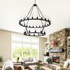BAOURE 5 Light Black Farmhouse Kitchen Island Lighting Industrial Linear Chandelier for Dining Room - 2 of 4