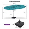PURPLE LEAF 15ft Patio Market Umbrella and Base Double-Sided Rectangle Outdoor Table Sun Umbrellas with Crank - 3 of 4