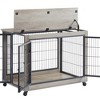 YOOCOZZ Furniture Style Dog Crate, Side Table on Wheels with Double Doors and Lift Top, 25.19''L x 38.58''W x 27.2''H-Gray - 3 of 4