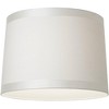 Springcrest Off-White Fabric Medium Drum Lamp Shade 13" Top x 14" Bottom x 10" High (Spider) Replacement with Harp and Finial - 3 of 4