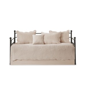 SEVOBAL Daybed Cover Set Quilted Cover Daybeds Pre-Washed Cotton Filled Coastal Bedding Scallop Edge Shams Bedskirt Pillow - 1 of 4