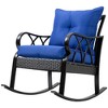 Outsunny Outdoor Wicker Rocking Chair with Padded Cushions, Aluminum Furniture Rattan Porch Rocker Chair w/ Armrest for Garden, Patio, and Backyard - image 4 of 4