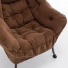 PAGED Accent Chair with Ottoman, Comfortable Living Room Chairs, Upholstered Lounge Chair with Metal Frame for Office - 4 of 4