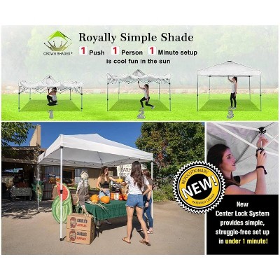 White 10x10 Water-Resistant Polyester Commercial Canopy with Sidewall