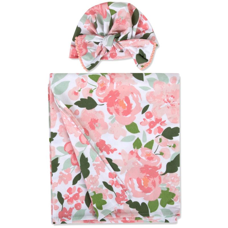 Baby Essentials Rose Floral Swaddle Blanket, 2 of 4