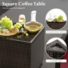 Tangkula Set of 5 Rattan Furniture w/ 2 Wicker Ottomans & Tempered Glass Coffee Table Patio Red - 2 of 4