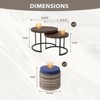 EAGLE PEAK Sunset Dune Collection Round Modern Nesting Coffee Tables, Wood Grain Top Stacking Accent Tables with Ottoman - 2 of 4