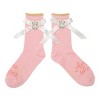 Spy X Family Anya Character Patch On 3D Bow Women's Cradle Pink Casual Crew Socks - 2 of 4