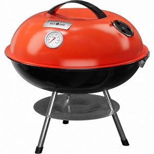GasOne 14-inch Red Portable Charcoal Grill with 3 Point Locking