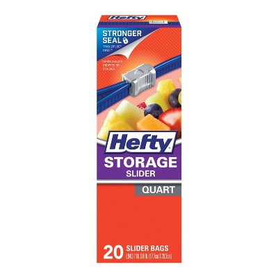 Hefty R8-1222 One Zip Storage Bag, 1 Quart