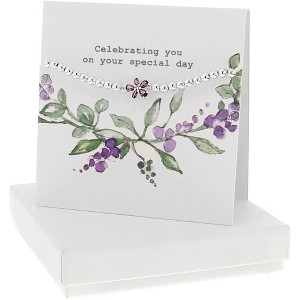 Pavilion Gift Company- Celebrating You - 3.25" Greeting Card Beaded Stretch Bracelet Set Jewelry Fashion Birthday Celebration Gift - 1 of 4