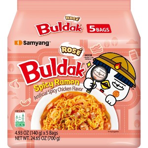 Samyang Buldak Rose Spicy Ramen Noodles - 24.65oz/5ct - 1 of 1