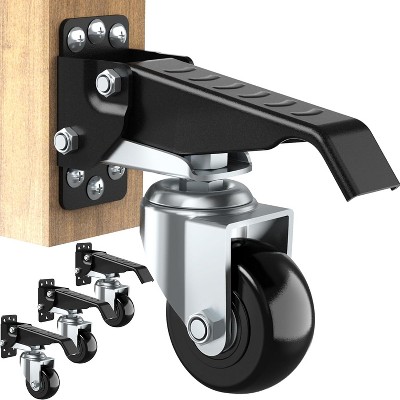 MaseiKar Workbench Casters Wheels, 720Lbs Retractable Casters Set of 4, Heavy Duty Side Mount 2.5" Stepdown Castors for Bench Machinery Work Table