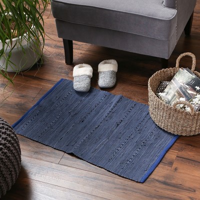 Handmade Rectangular Multi-Color Cotton Area Rug 19.5" x 31.5"