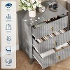 Wood Nightstand Fluted Dresser for Bedroom, 27.5" Wide 3-Drawer Bedside Tables, Modern Chest of Drawers, Storage End Table - 4 of 4