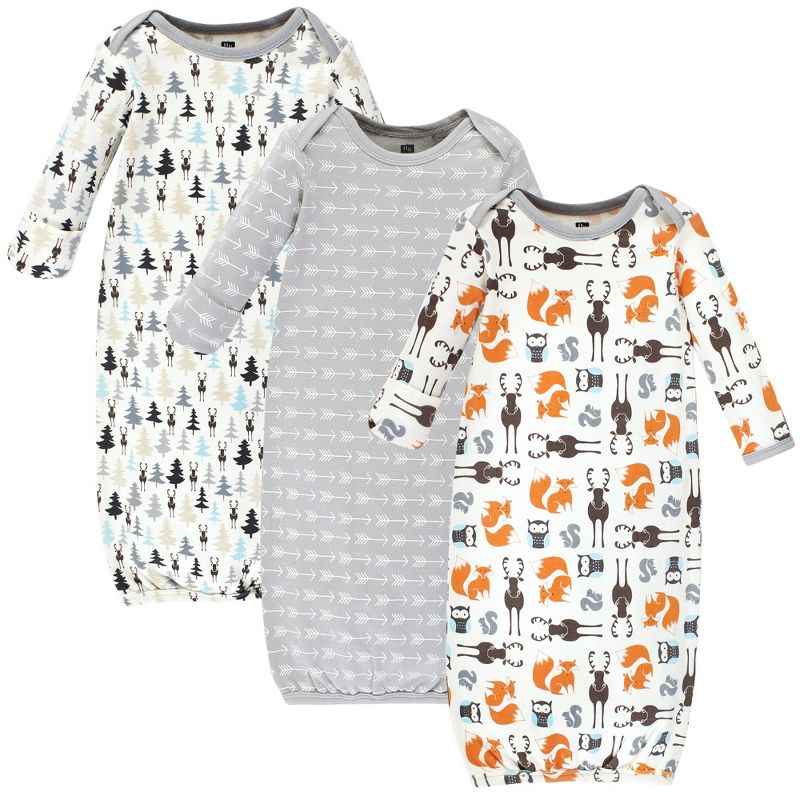Hudson Baby Infant Boy Cotton Gowns, Unisex Moose, 0-6 Months, 1 of 7