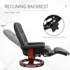 PU Leather Recliner Swivel Chair with Wood Base and Extendable Footrest - 4 of 4
