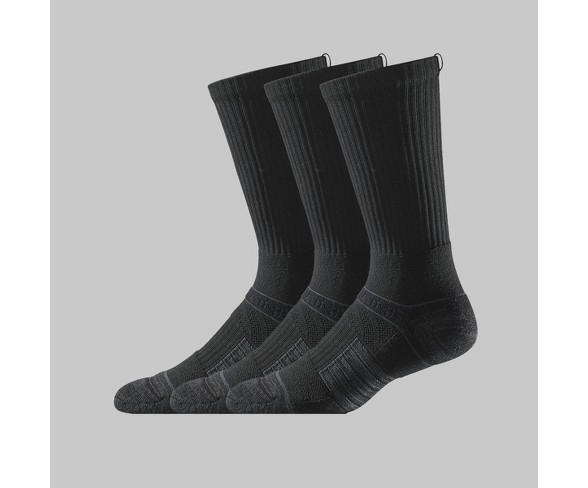 Men's Strideline Crew Athletic Socks 3pk - Black One Size