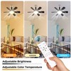 DORESshop 17.7" Black LED Garage Ceiling Fan Light 6-Blade Flush Mount Ceiling Light, Remote Control, 3-Color Dimmable with 6-Speed Wind Adjustment - 3 of 4