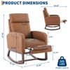 Ergonomic Nursery Rocking Chair with Adjustable Footrest, Teddy/PU Upholstery & Wood Leg Options (3 Styles) - 3 of 4