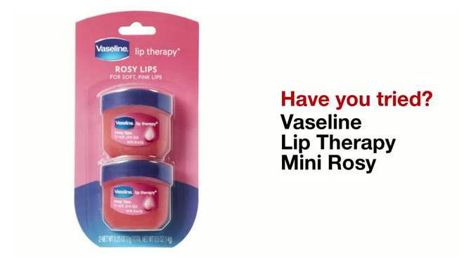 Vaseline Lip Therapy Fragrance free Rosy Lips Twin Pack - 2ct/0.5oz, 2 of 7, play video