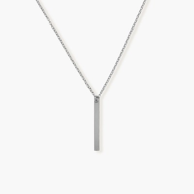 Sanctuary Project Thin Bar Drop Pendant Necklace Silver