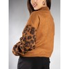Jess by Meiko Women's Animal Print Sleeve Zip Up Jacket - 4 of 4
