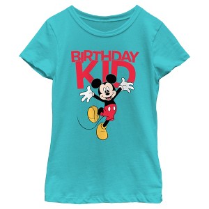 Girl's Mickey & Friends Happy Birthday Kid T-Shirt - 1 of 4