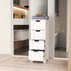 MAYEERTY White Freestanding Storage Cabinet with 4 Drawers, MDF Material for Classified Storage in Bathroom Living Room - 2 of 4