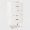 Jolie 5 Drawer Tallboy Dresser White - Adore Decor: Glam Style, MDF & Iron, Anti-Tip, Metal Glides - 2 of 4