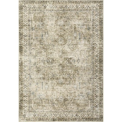 Runner Rug Machine Washable, Non-Slip Low Pile Vintage Carpet for Kitchen, Laundry, Entryway