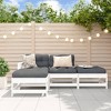 vidaXL Garden Lounge Set Solid Pine Wood, Engineered Wood 4-Piece Set - White - 2 of 4