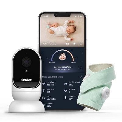 Owlet Dream Duo Smart Baby Monitor - HD Video Baby Monitor with Camera and Dream Sock - Heart Rate and AVG O2 Sleep Quality Indicator