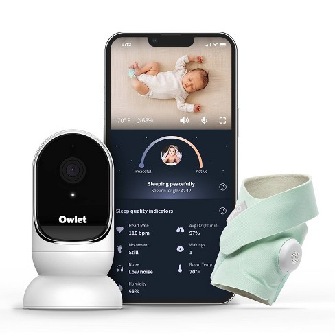 Owlet Dream Duo Smart Baby Monitor Hd Video Monitor With Camera Dream Sock - Rate And Avg O2 Sleep Quality Indicator - Mint : Target