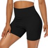 Biker Shorts Women 6" Tummy Control Workout Shorts Women with Pockets High Waisted Yoga Running Gym Spandex Compression - 2 of 4