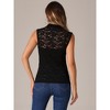 Allegra K Women's Floral Lace Mock Neck Sleeveless See Through Tank Tops - 3 of 4